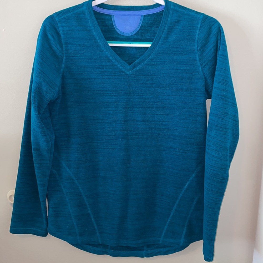 🦋Teal Long Sleeve V-neck Fleece Top🦋~med